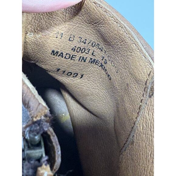 Frye Vicky Engineer Boots in Cognac Brown Leather w/Buckles Women's Sz 11B Ankle - Picture 9 of 10